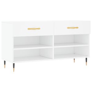 vidaXL feh&eacute;r szerelt fa cipőpolc 102x35x55 cm