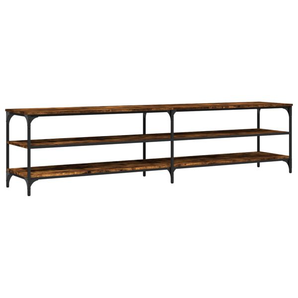 vidaXL f&uuml;st&ouml;s t&ouml;lgy sz&iacute;nű szerelt fa &eacute;s f&eacute;m TV-szekr&eacute;ny 200x30x50 cm