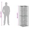 vidaXL Gabion emelt &aacute;gy Ez&uuml;st 50 x 50 x 150 cm Horganyzott ac&eacute;l