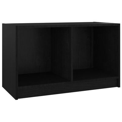 vidaXL fekete tömör fenyőfa TV-szekrény 70 x 33 x 42 cm