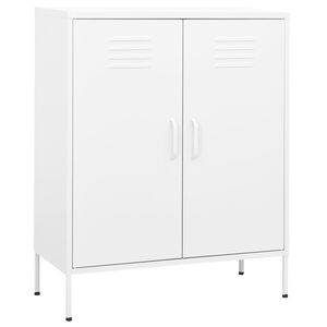 vidaXL feh&eacute;r ac&eacute;l t&aacute;rol&oacute;szekr&eacute;ny 80 x 35 x 101,5 cm
