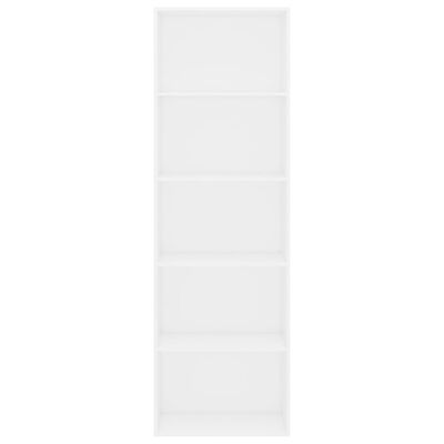 vidaXL 5-szintes fehér forgácslap könyvszekrény 60 x 30 x 189 cm