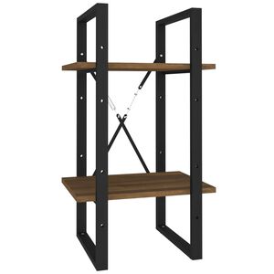 vidaXL 2 szintes barna t&ouml;lgysz&iacute;nű szerelt fa k&ouml;nyvszekr&eacute;ny 40x30x70 cm