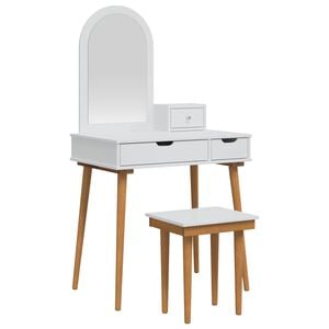 vidaXL Sminkasztal K&eacute;szlet FAUSKE 4 pcs Feh&eacute;r 76 x 50 x 143 cm