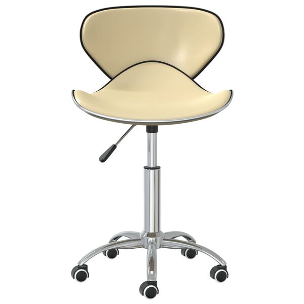 vidaXL 4 db krémszínű műbőr forgó étkezőszék