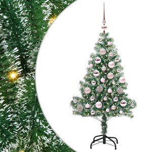 vidaXL Mű kar&aacute;csonyi fa h&oacute;val bor&iacute;tva LED f&eacute;nyekkel 150 LED-del 120 cm