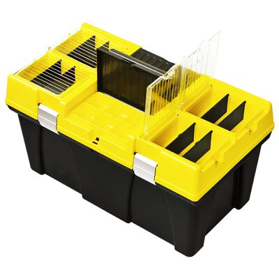 vidaXL sárga műanyag szerszámosláda 595 x 337 x 316 mm