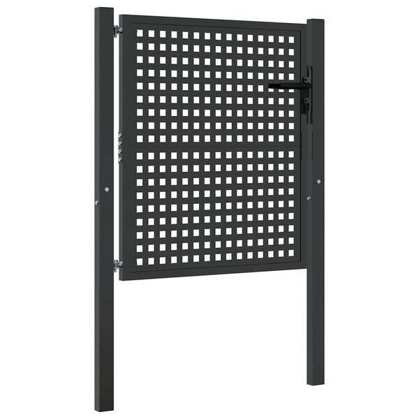 vidaXL antracit sz&iacute;nű ac&eacute;l kerti kapu 100 x 100 cm