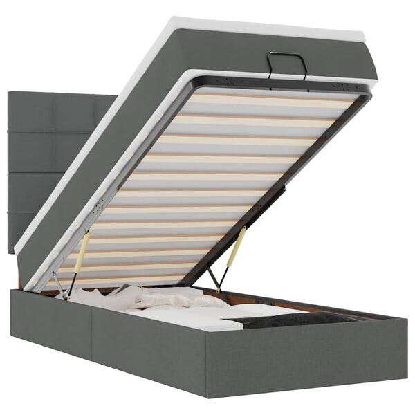 vidaXL Ottom&aacute;n &aacute;gy matraccal s&ouml;t&eacute;t sz&uuml;rke 90x200 cm sz&ouml;vet