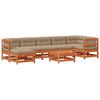 vidaXL Kerti lounge szett 8 db Viaszbarna T&ouml;m&ouml;r Fenyőfa