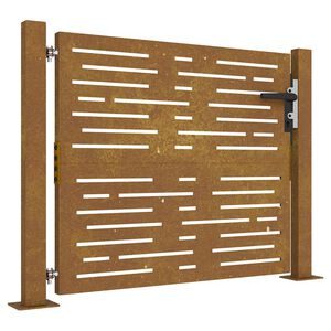 vidaXL Corten ac&eacute;l kerti kapu 100x75 cm, n&eacute;gyzet alak&uacute; kivitelben