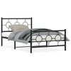 vidaXL fekete fém ágykeret fej- és lábtámlával 107 x 203 cm