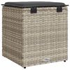 vidaXL 2 db vil&aacute;gossz&uuml;rke polyrattan kerti sz&eacute;k p&aacute;rn&aacute;val 40x40x43 cm
