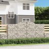 vidaXL 6 db &iacute;ves horganyzott vas gabion kos&aacute;r 300x50x140/160 cm