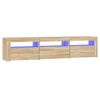 vidaXL sonoma t&ouml;lgy sz&iacute;nű TV-szekr&eacute;ny LED-l&aacute;mp&aacute;kkal 180x35x40 cm