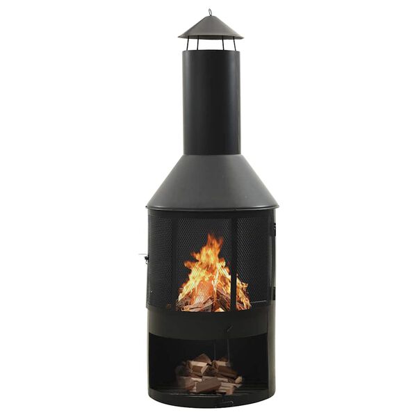 vidaXL ac&eacute;l kerti tűzhely r&aacute;ccsal &eacute;s piszkavassal 47 x 47 x 135,7 cm