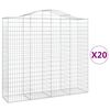 vidaXL 20 db &iacute;ves horganyzott vas gabion kos&aacute;r 200x50x180/200 cm
