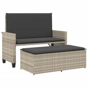 vidaXL vil&aacute;gossz&uuml;rke polyrattan kerti pad p&aacute;rn&aacute;kkal &eacute;s l&aacute;btart&oacute;val