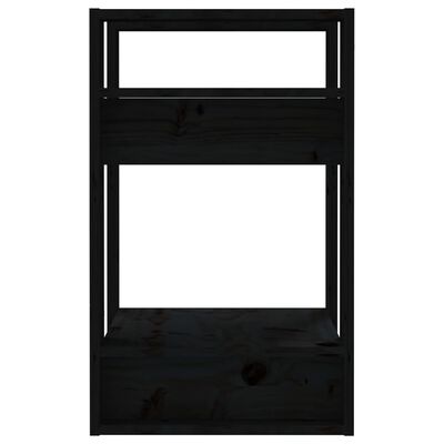 vidaXL fekete tömör fenyőfa könyvszekrény/térelválasztó 41x35x57 cm