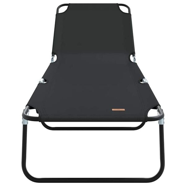 vidaXL Összecsukható nyugágy 1-személy Fekete 56 x 189 x 87cm szövet