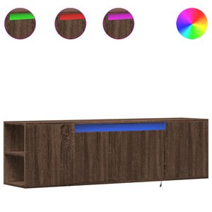 vidaXL barna t&ouml;lgysz&iacute;nű fali TV-szekr&eacute;ny LED-del 135x31x39,5 cm