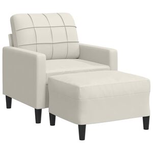 vidaXL kr&eacute;msz&iacute;nű b&aacute;rsony kanap&eacute;fotel l&aacute;btart&oacute;val 60 cm