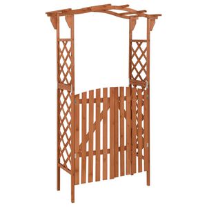vidaXL t&ouml;m&ouml;r fenyőfa pergola kapuval 116 x 40 x 204 cm