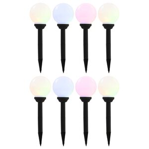 vidaXL 8 db napelemes k&uuml;lt&eacute;ri LED g&ouml;mbl&aacute;mpa 15 cm RGB