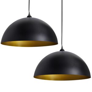 vidaXL 2 db fekete, &aacute;ll&iacute;that&oacute; magass&aacute;g&uacute;, f&eacute;lg&ouml;mb mennyezeti l&aacute;mpa