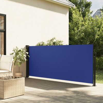vidaXL kék behúzható oldalsó napellenző 120 x 600 cm