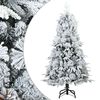 vidaXL Műanyag Rugalmas Kar&aacute;csonyf&aacute;t Havas Flokkal Feh&eacute;r 120 cm