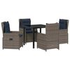 vidaXL Kert &eacute;tkező szett p&aacute;rn&aacute;val 5 pcs Sz&uuml;rke Poli rattan