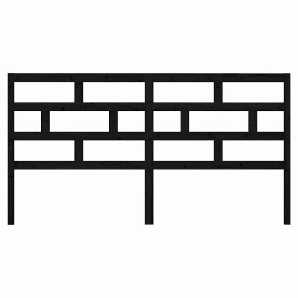 vidaXL fekete t&ouml;m&ouml;r fenyőfa &aacute;gy fejt&aacute;mla 206 x 4 x 100 cm