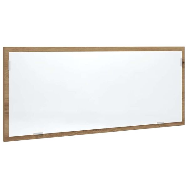 vidaXL kézműves tölgy szerelt fa LED-es fürdőszobatükör 100x8,5x37 cm