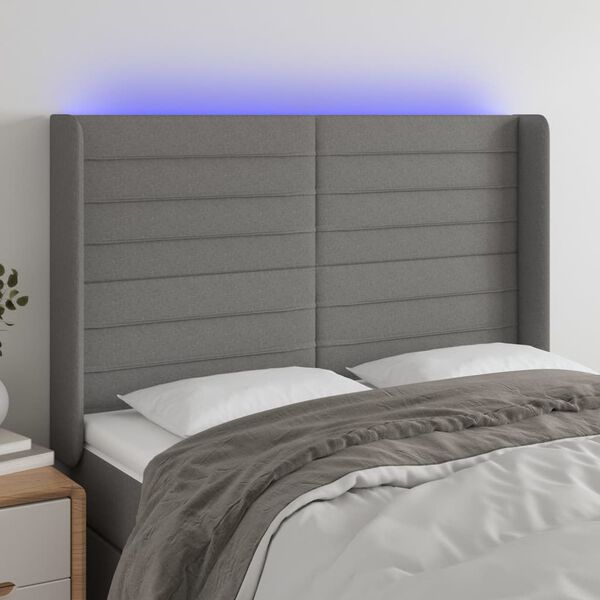 vidaXL s&ouml;t&eacute;tsz&uuml;rke sz&ouml;vet LED-es fejt&aacute;mla 147x16x118/128 cm