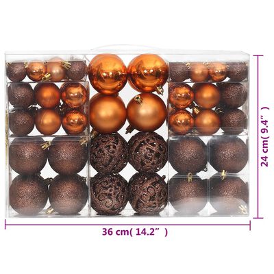 vidaXL 100 db barna karácsonyi gömb 3 / 4 / 6 cm