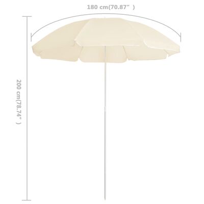 vidaXL homokszínű kültéri napernyő acél rúddal 180 cm