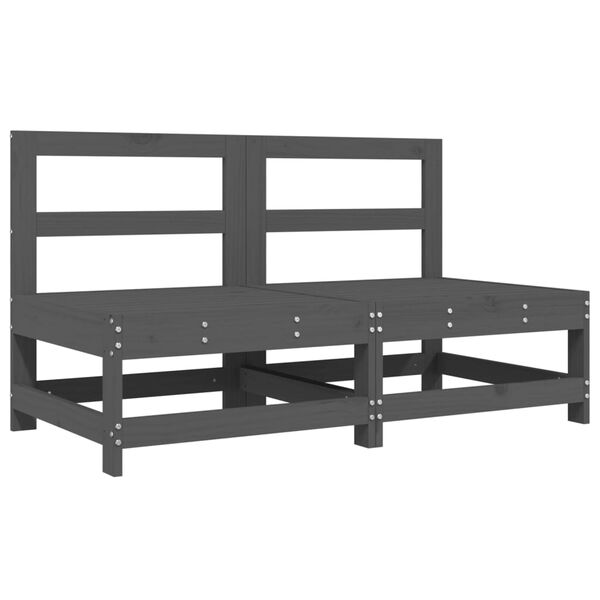 vidaXL 6 r&eacute;szes sz&uuml;rke t&ouml;m&ouml;r fenyőfa kerti &uuml;lőgarnit&uacute;ra