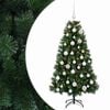 vidaXL Műkar&aacute;csonyfa d&iacute;szg&ouml;mbbel 120 cm 150 LED Meleg feh&eacute;r PVC &eacute;s f&eacute;m