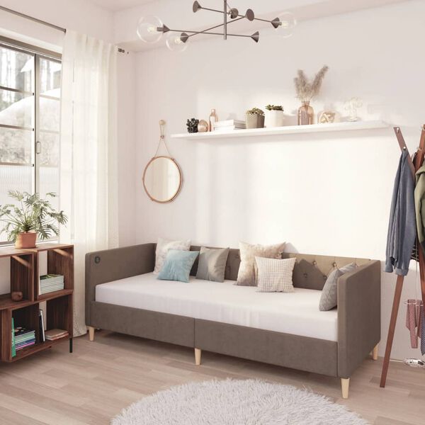 vidaXL t&oacute;psz&iacute;nű USB-s sz&ouml;vetbor&iacute;t&aacute;s&uacute; d&iacute;v&aacute;ny matraccal 90 x 200 cm