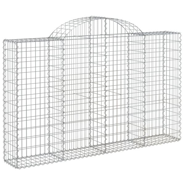 vidaXL 11 db íves horganyzott vas gabion kosár 200x30x120/140 cm