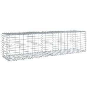 vidaXL horganyzott vas gabion kos&aacute;r fed&eacute;llel 200 x 50 x 50 cm