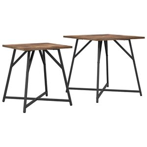 vidaXL Kisasztal k&eacute;szlet 2 db F&uuml;st&ouml;lt T&ouml;lgy &eacute;s Fekete 50 x 50 x 50 cm