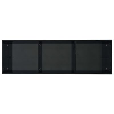 vidaXL magasfényű fekete forgácslap könyv-/TV-szekrény 36x30x114 cm