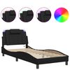 vidaXL fekete &aacute;gykeret Viana LED-ekkel matrac n&eacute;lk&uuml;l 90x190 cm