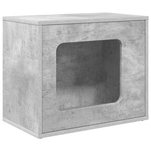 vidaXL Macska H&aacute;z Betonsz&uuml;rke 51 x 30 x 42,5 cm Szerelt Fa