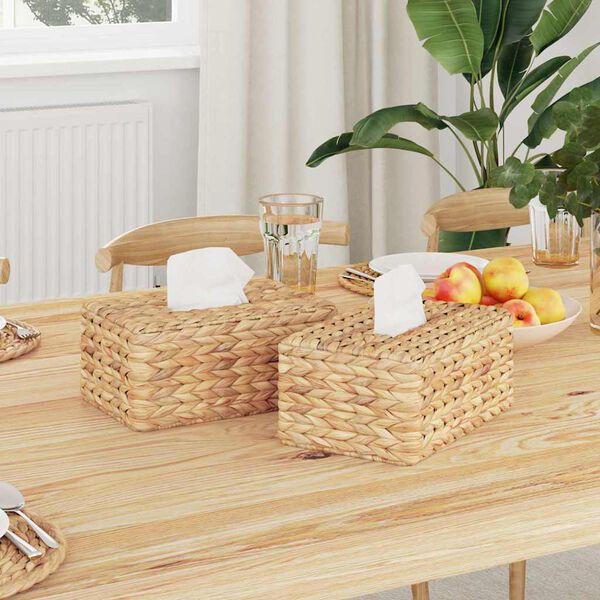 vidaXL Zsebkendődoboz Fedelek 2 pcs V&iacute;zi j&aacute;cint 27.5 x 16.5 x 14 cm