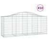 vidaXL 10 db íves horganyzott vas gabion kosár 200x50x80/100 cm