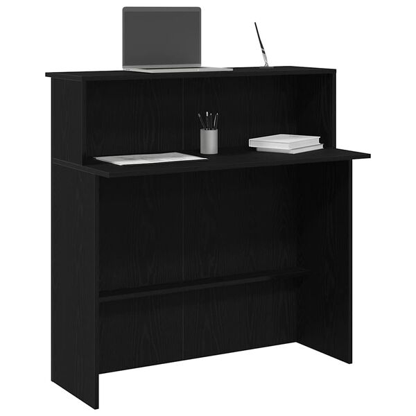 vidaXL recepci&oacute;s pult fekete 100x50x103,5 cm szerelt fa