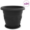 vidaXL N&ouml;v&eacute;nycser&eacute;p 24 db Fekete &Oslash; 39 x 32 cm Műanyag